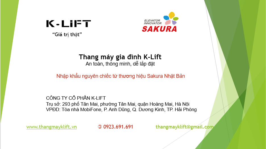 Thang máy gia đình Sakura Nhật Bản